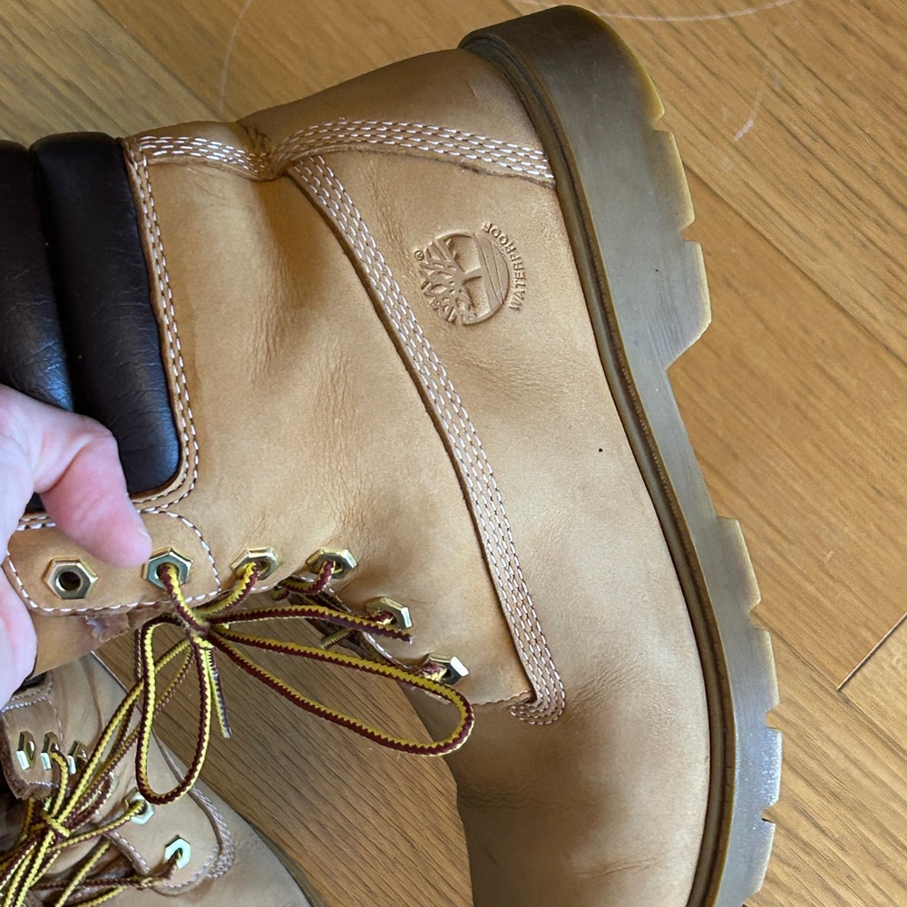 Timberland Brown Leather Boots with Gold Accents